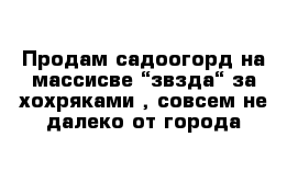 Продам садоогорд на массисве “звзда“ за хохряками , совсем не далеко от города 